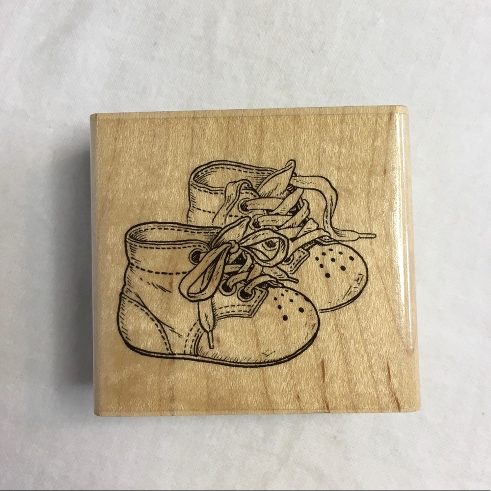 Stampabilities Baby Booties Wood Mounted Stamp